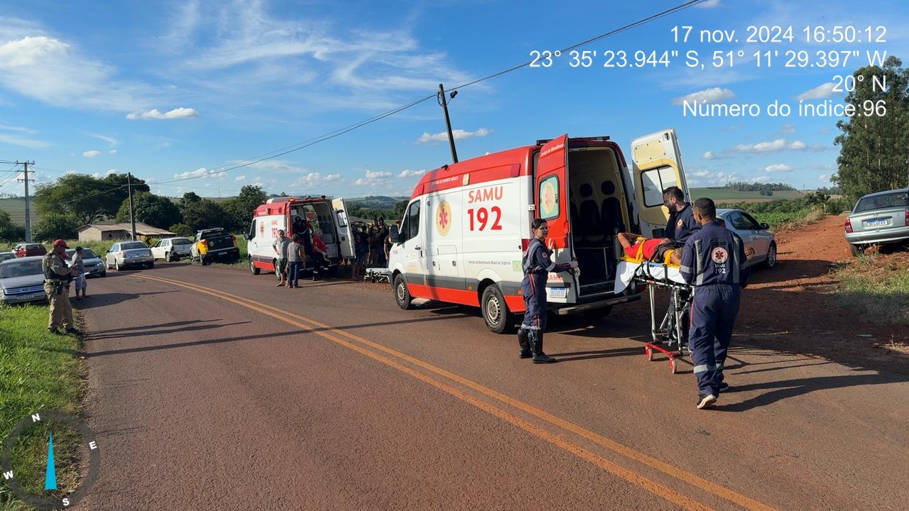 Acidente em Rodovia Estadual PR-538 deixa dois feridos em queda de moto em Londrina